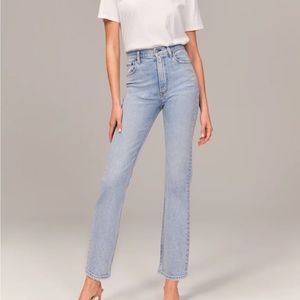 abercrombie ultra high rise ankle straight jean